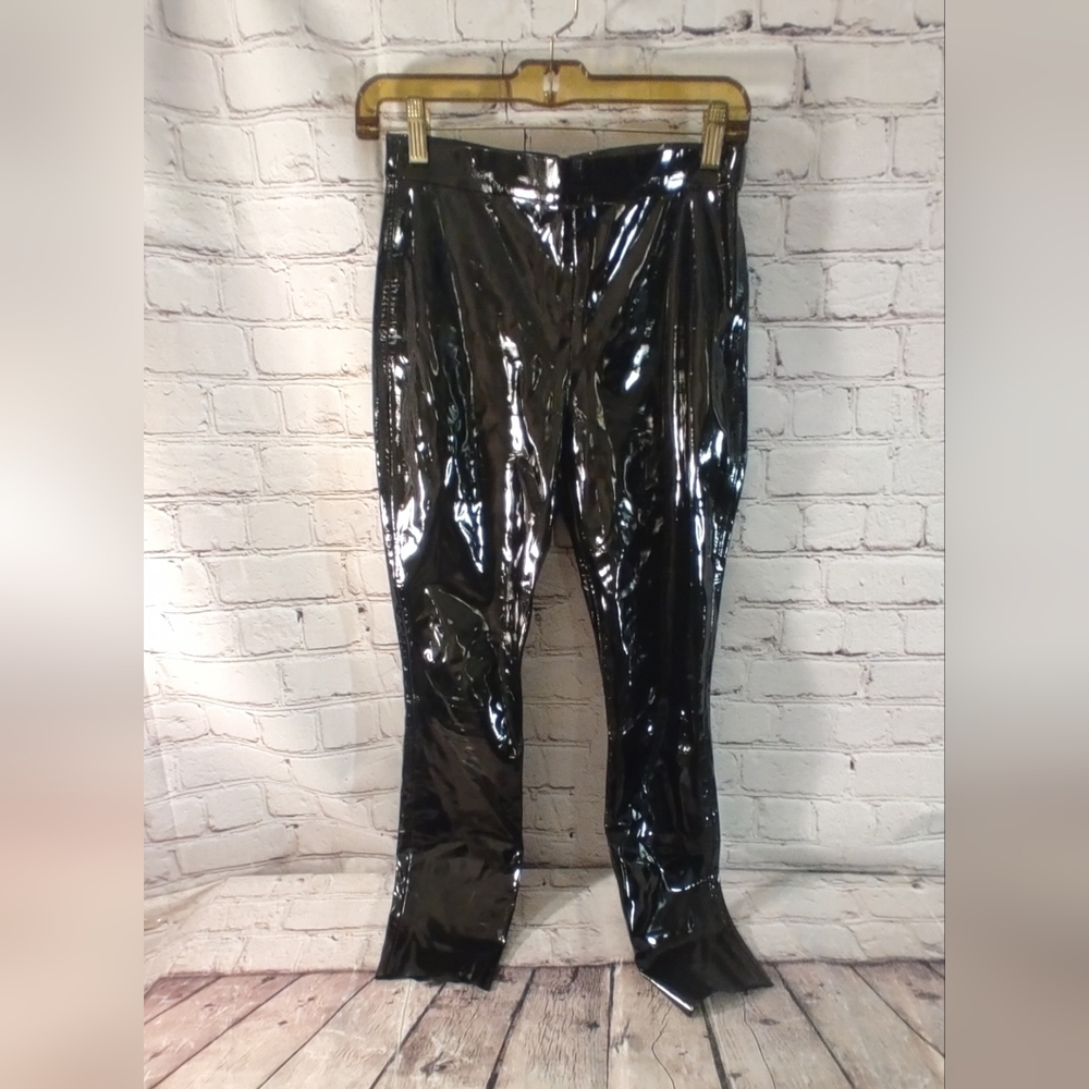 Alice Olivia Faux Leather Shiny Dominatrix Black Pants Sz 4